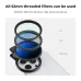 Promotional view of K&F Concept ND2-400 52mm clip-on phone camera lens filter kit with multiple filters.