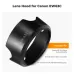 Angled studio view showing K&F Concept KF03.106 Canon EW-63C Lens Hood standalone design.
