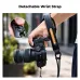 Side lifestyle view showing camera supported by detachable wrist configuration of K&F Concept KF13.1005 Camera Strap.
