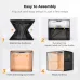 Four-step instructional diagram showing assembly of K&F Concept KF34.059 40x40cm Studio Light Box.