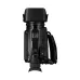 Top view of Canon XA65 Professional Camcorder with opened LCD screen and professional handle design.
