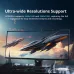 AVerMedia GC553Pro Capture Card connected to ultra-wide monitor showing vivid sci-fi scene with immersive resolution.
