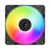 Front view of Arctic P12 Pro Reverse A-RGB Casing Fan with customizable RGB lighting and ARCTIC logo on central hub.