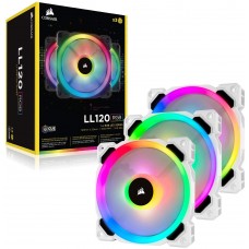 Corsair LL120 RGB 120mm Dual Light Loop White RGB LED PWM Fan Triple Pack with Lighting Node PRO