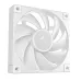 Angled front view of a white DeepCool FD12 WH case fan with nine curved blades.