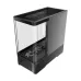 Angled view of Antec C6 Curve Air Casing highlighting tempered glass side, bottom cooling fans, and sleek minimalist design.