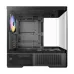 Side view of Antec C6 Curve ARGB Casing interior with tempered glass panel, fan mounts, and cable routing cutouts.
