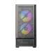 Front view of Antec P30 ARGB Casing with mesh panel and dual RGB fans emitting multicolor lighting.