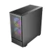 Front angled view of Antec P30 ARGB Casing with sleek black design, mesh airflow panel, and dual RGB fans.