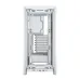 Corsair 4000D Airflow Mid-Tower PC case in white, rear interior view showing expansion slots and mounting points.