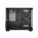 Interior of DeepCool CG330 3F gaming case showing dual side fans, rear exhaust, and airflow design