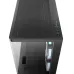 Top angled view of DeepCool CG380U 3F Casing with mesh ventilation, USB ports, audio jack, and tempered glass side.