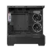 Interior view of DeepCool CG380U 3F Casing with motherboard tray, cable cutouts, and three RGB cooling fans.
