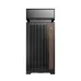 Front view of DeepCool CL660 Casing with vertical slats, wooden accent panel, and HYPERSPLIT TOWER branding.