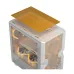 Top angled view of Golden Field H01 M-ATX Mini Tower Gaming Casing White showing mesh panel and lighting inside.