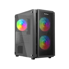 MaxGreen 5510-Mesh Mini-Tower ARGB M-ATX Gaming Case With PSU