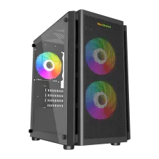 MaxGreen 5510-Mesh Mini-Tower M-ATX Gaming Case with PSU