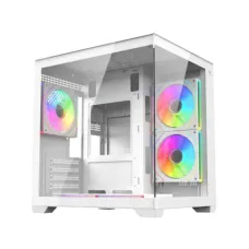 T-Wolf Mystery Box NV X5 Infinity ARGB M-ATX Mid Tower Gaming Casing White