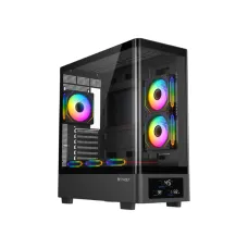 T-Wolf Spector ARGB Curved ATX Gaming Casing with Display Black