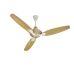 Black and gold Pakhtun Sultan ceiling fan with three blades, shown at an angle against a white background.