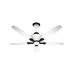 Front view of the five-blade Pakhtun Penta 5 ceiling fan in white and black against a white background.