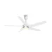 Small image of a white Qulik Alpha Edge 5B UL ceiling fan with five blades and an integrated light.