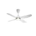 Studio shot of the Qulik Windora UL white ceiling fan with four wide blades and a subtle center light.