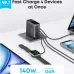 Anker Zolo 140W 4-Port PD Type-C Charger Adapter shown charging multiple devices at once with 140W fast power output.
