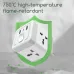 Studio view of Deli ET426 Adapter with universal sockets & USB ports, highlighted by green shield for flame-retardant safety.