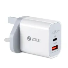 ZOOOK Bolt Charge Duo 20 USB 2 Port Fast Charger