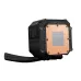 Base view of ASUS TUF Gaming LC III 360 ARGB LCD CPU Cooler pump block with copper cold plate and mounting screws.