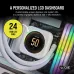 Dashboard view of Corsair iCUE ELITE CPU Cooler LCD Display Upgrade Kit with customizable 420x420 screen and RGB LED ring.