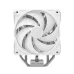 Close-up view of DeepCool AG400 G2 WH CPU Cooler showing curved fan blades, heatsink fins, and mounting base.