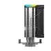 Side profile view of DeepCool AK400 DIGITAL SE CPU Cooler with fin stack, heat pipes, and RGB gradient strip.