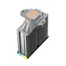 Angled view of DeepCool AK400 DIGITAL SE CPU Cooler with stacked aluminum fins, copper base, and RGB strip.