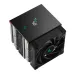 Top view of DeepCool AK620 DIGITAL SE CPU Cooler with digital display showing CPU temperature at 58°C.