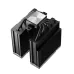 Side view of DeepCool AK620 G2 DIGITAL NYX CPU Cooler highlighting dual aluminum fin stacks and polished base plate.