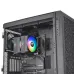 Interior view of PC build with Thermaltake ASTRIA 600 ARGB Lighting CPU Cooler triple RGB fans installed.