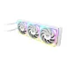 Radiator of Thermaltake MAGCurve 360 Ultra ARGB Sync Snow CPU Cooler with triple RGB fans and cooling tubes attached.