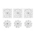 Set of Thermaltake MAGFloe 360 Ultra ARGB Sync Snow CPU Cooler fans arranged in rows with white blades and logo hubs.