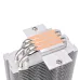 Close-up of Thermaltake UX400 CPU Cooler heatsink with aluminum fins and copper heat pipes for heat dissipation.
