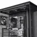 Interior view of PC build with Thermaltake UX400 CPU Cooler dual fans installed on ASRock motherboard.