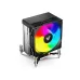 Value‑Top GLACIO X100 RGB CPU Cooler showing compact heatsink, hydraulic bearing fan, and RGB lighting