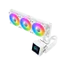 Angled view of the white Xigmatek Connect 360 Arctic AIO liquid cooler with three RGB fans and an LCD pump display.