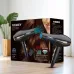 Front view of Kemey KM-2376 1000W Hair Dryer displayed with packaging box featuring product details and styling imagery.