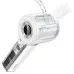 Front left-side angle view of Hoco HX613 portable handheld fan with humidifier and digital display.