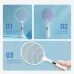 Multi-use view of Xiaomi Qualitell E3 Mosquito Swatter Bat as desktop lamp, wall mount, and handheld swatter.