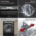 Hitachi HDF-F158CVGB Dishwasher features a touch LED display, glass care, steam shine, and sliding cutlery basket.