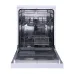 Interior view of Sharp QW-MB612-SS3 Dishwasher with stainless steel cavity, upper rack for cups, and lower rack for plates.