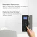 Interactive view of NGTeco SL04-GL40N Smart Door Lock keypad in use, showing built-in doorbell and remote controller features.